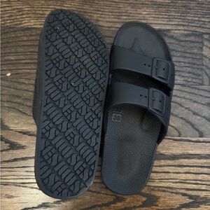 Black Slide Sandals
